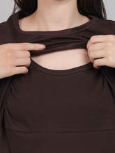 Brown Zipless Feeding T-Shirt