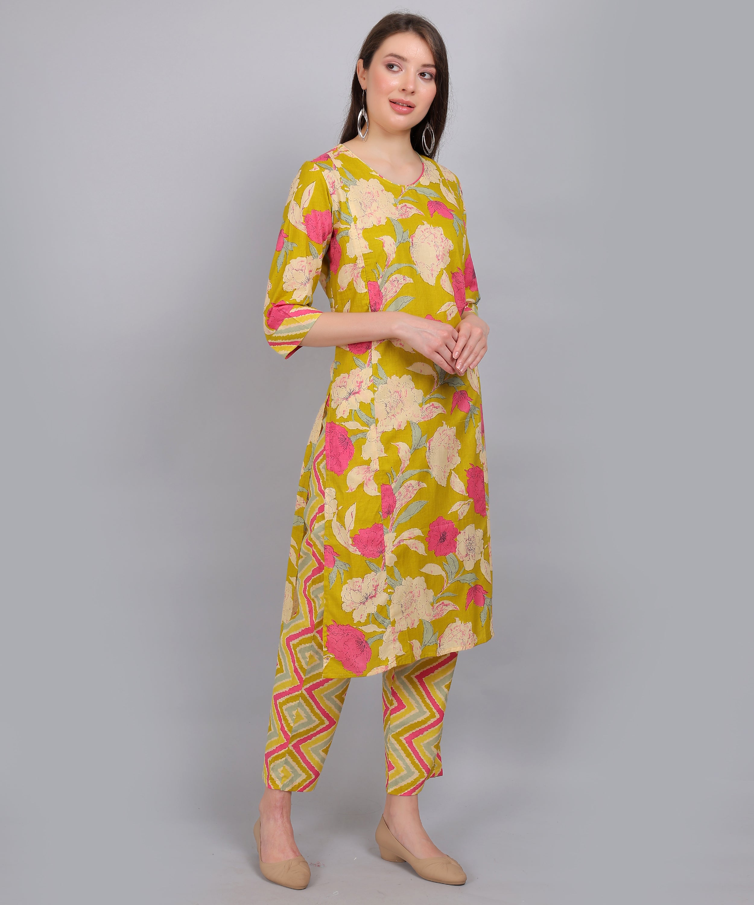 Green-PureCotton-StraightFeeding- KurtaSet-with-Dupatta