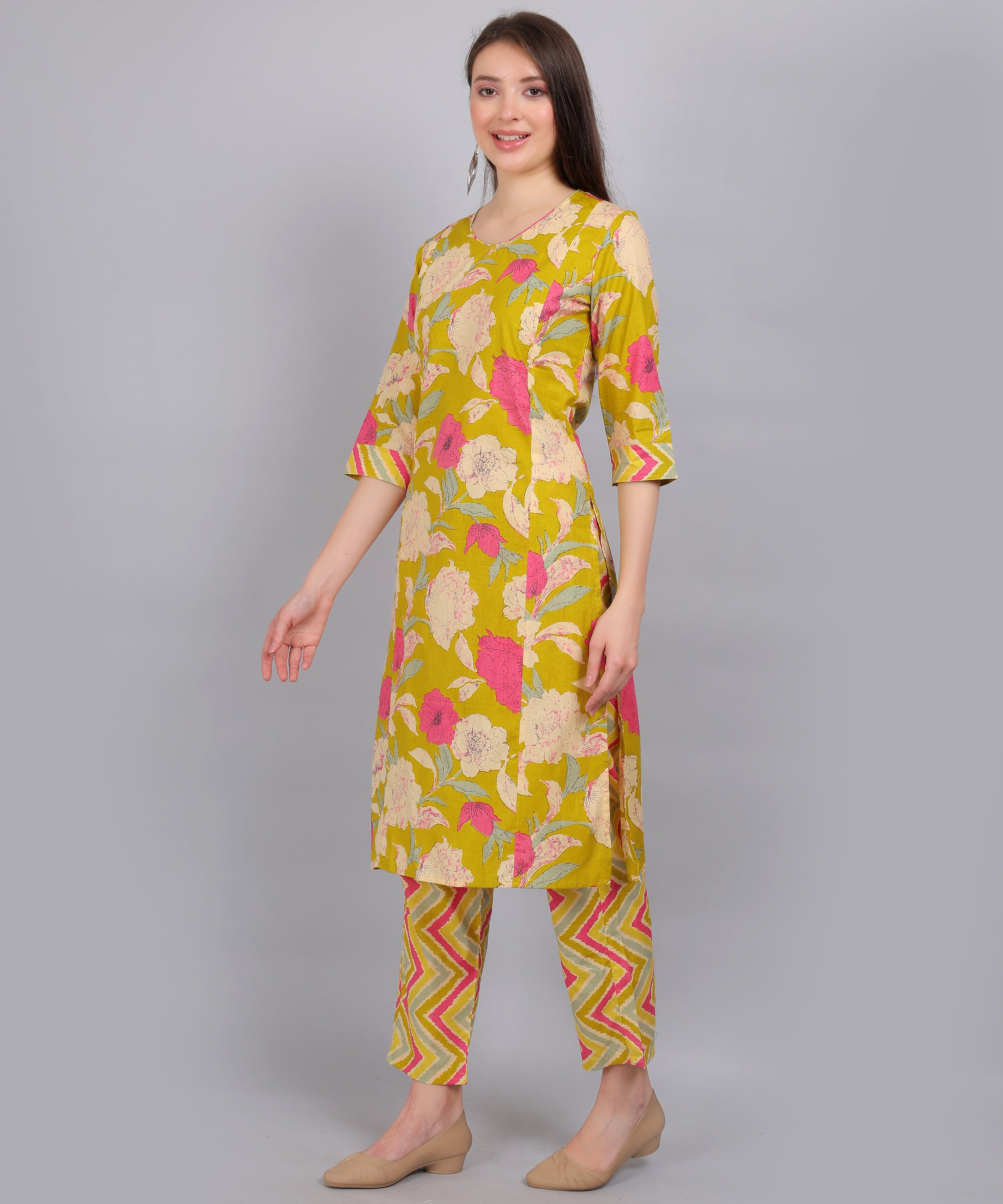 Green-PureCotton-StraightFeeding- KurtaSet-with-Dupatta