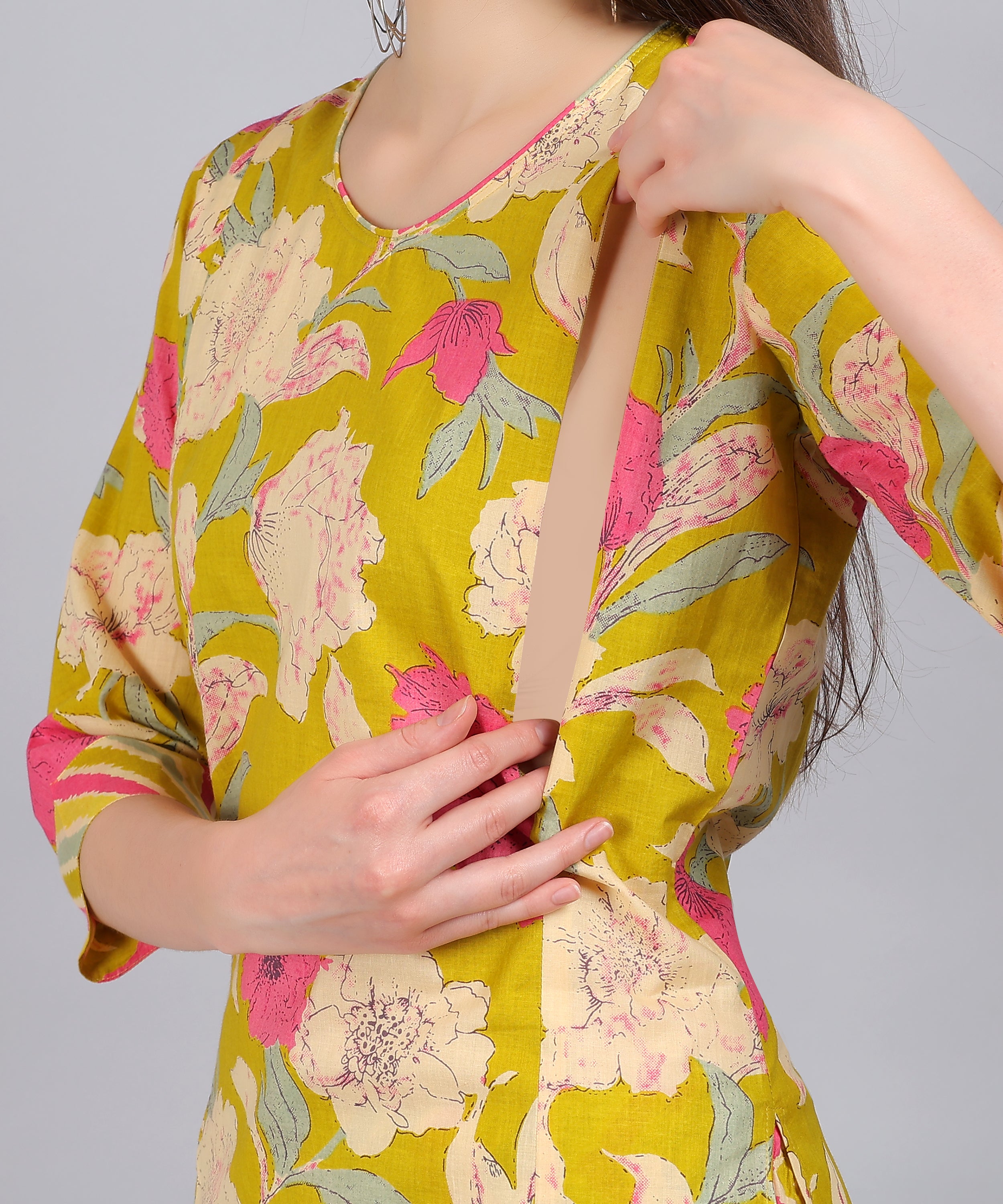 Green-PureCotton-StraightFeeding- KurtaSet-with-Dupatta