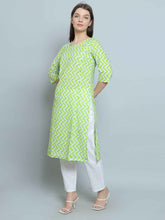 Green Pure Cotton Straight Feeding Kurta Set