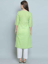 Green Pure Cotton Straight Feeding Kurta Set