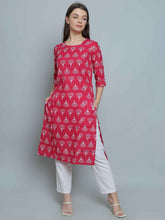 Pink Pure Cotton Straight Feeding Kurta Set