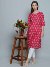 Pink Pure Cotton Straight Feeding Kurta Set