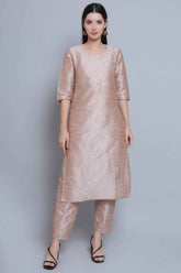 Beige Festive Straight Feeding Kurta Set with Dupatta