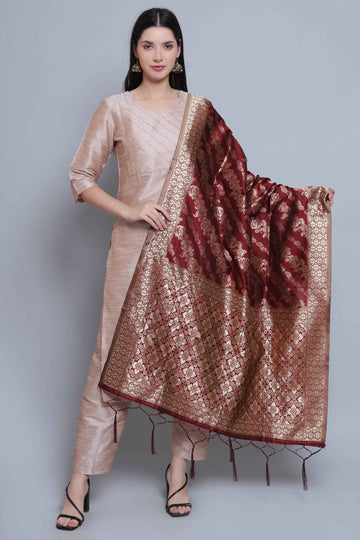 Beige Festive Straight Feeding Kurta Set with Dupatta