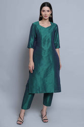 Green Festive Straight Feeding Kurta Set with Dupatta