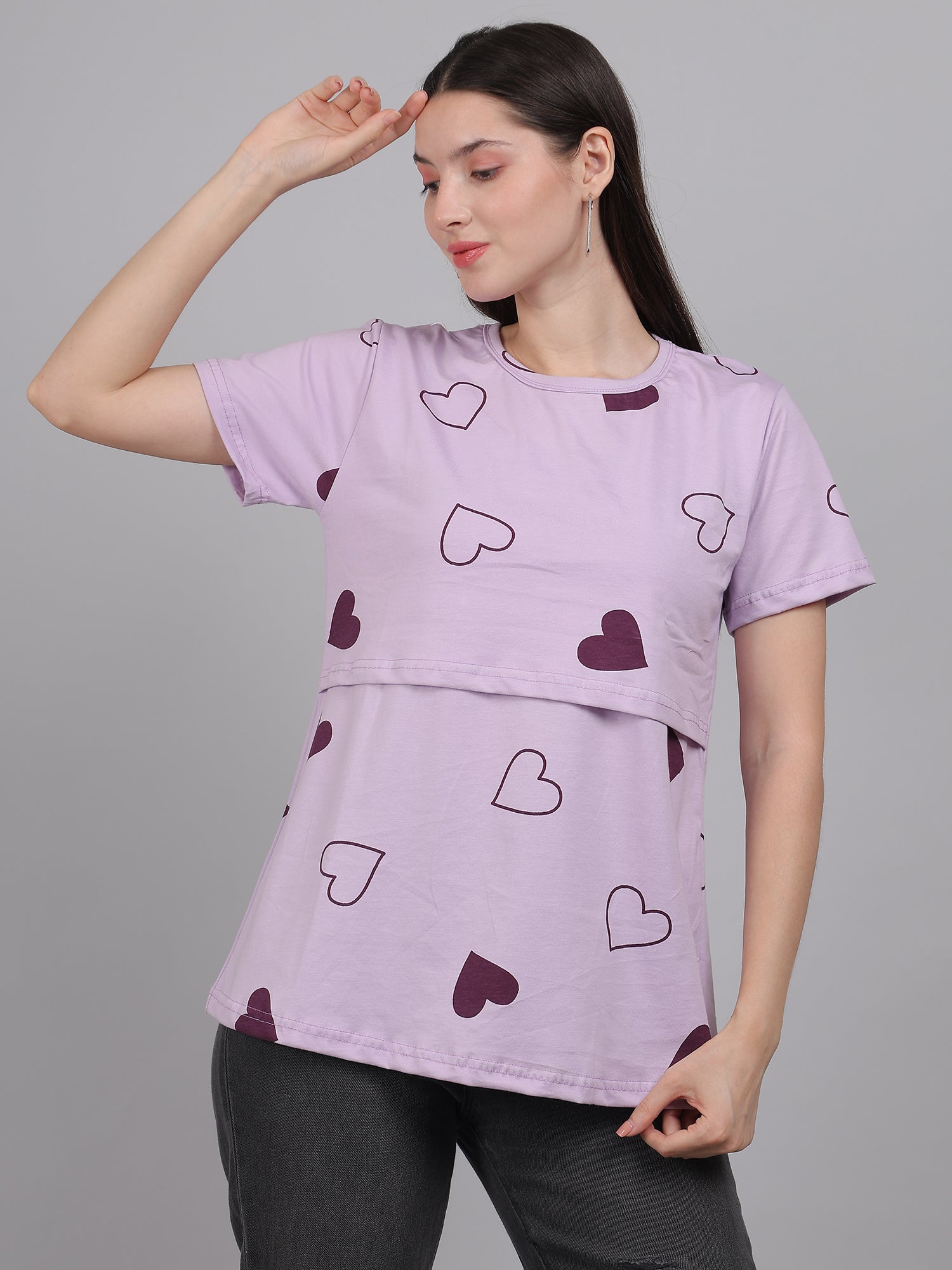 Purple Zipless Feeding T Shirt