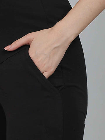 Black Supima Cotton Maternity Pants