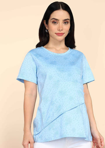 Light Blue Zipless Maternity and Feeding T-Shirt
