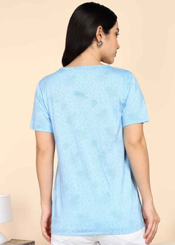 Light Blue Zipless Maternity and Feeding T-Shirt