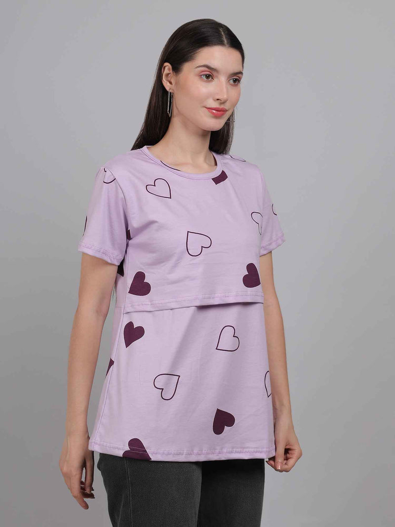Lilac Zipless Feeding T-Shirt