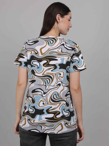 Marble Print Zipless Feeding T-Shirt