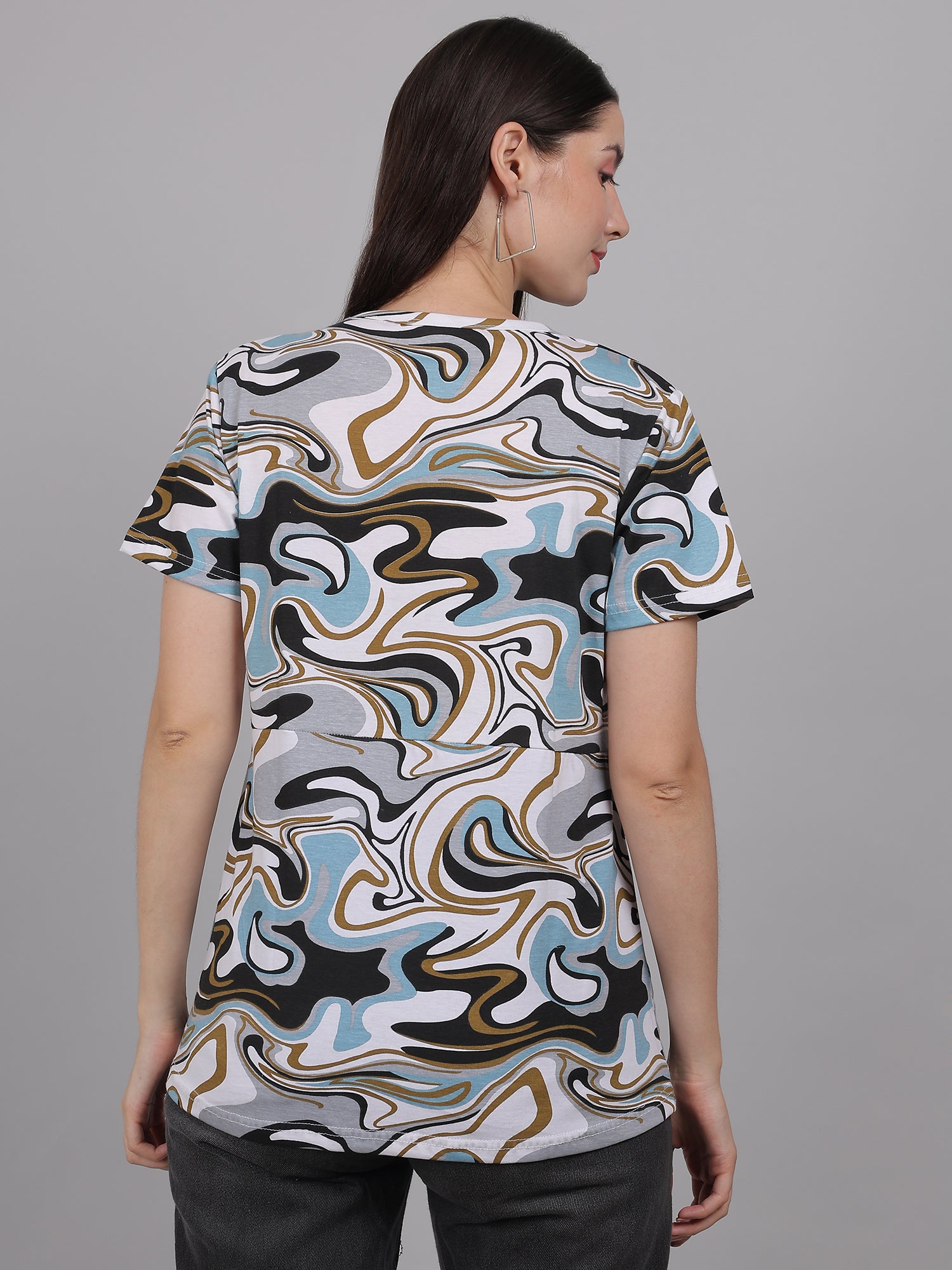 Marble-Print-Zipless-Feeding-T-Shirt-Top