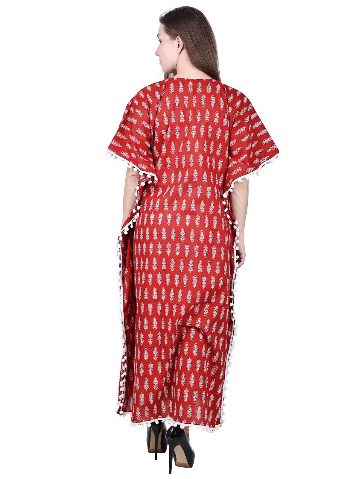 Maroon Maternity and Feeding Kaftan Full Length