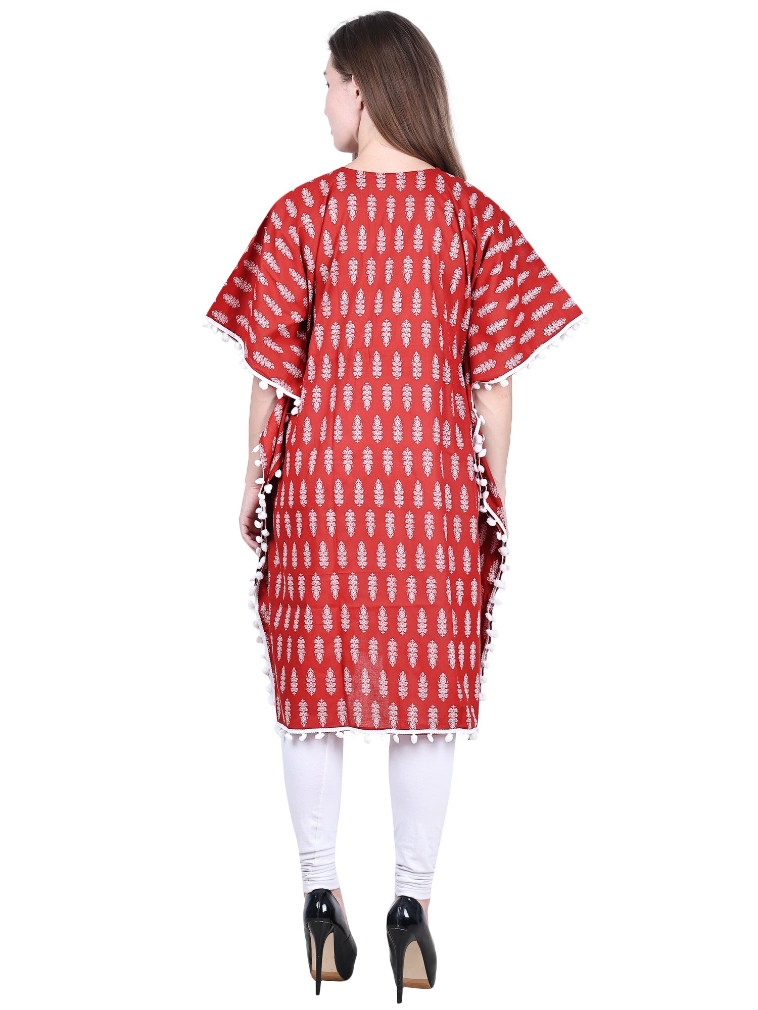 Maroon-Maternity- Feeding-Kaftan-Knee-Length
