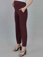Maroon Supima Cotton Maternity Pants