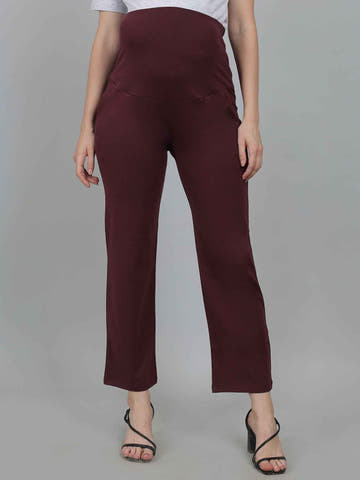Maroon Supima Cotton Maternity Pants