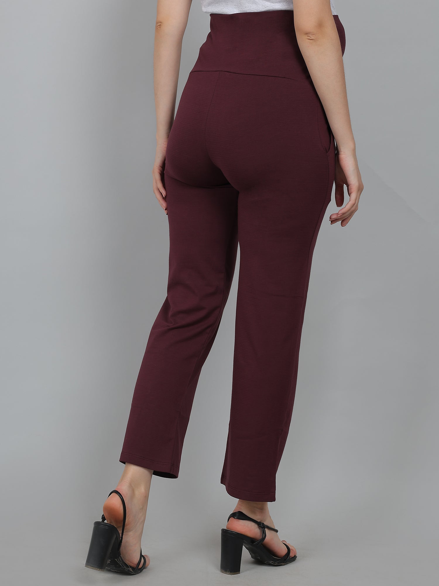 Maroon-Supima-Cotton-Maternity-Pants-Trousers