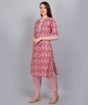 Multicolor Pure Cotton Straight Feeding Kurta Set