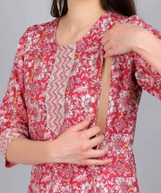 Multicolor Pure Cotton Straight Feeding Kurta Set