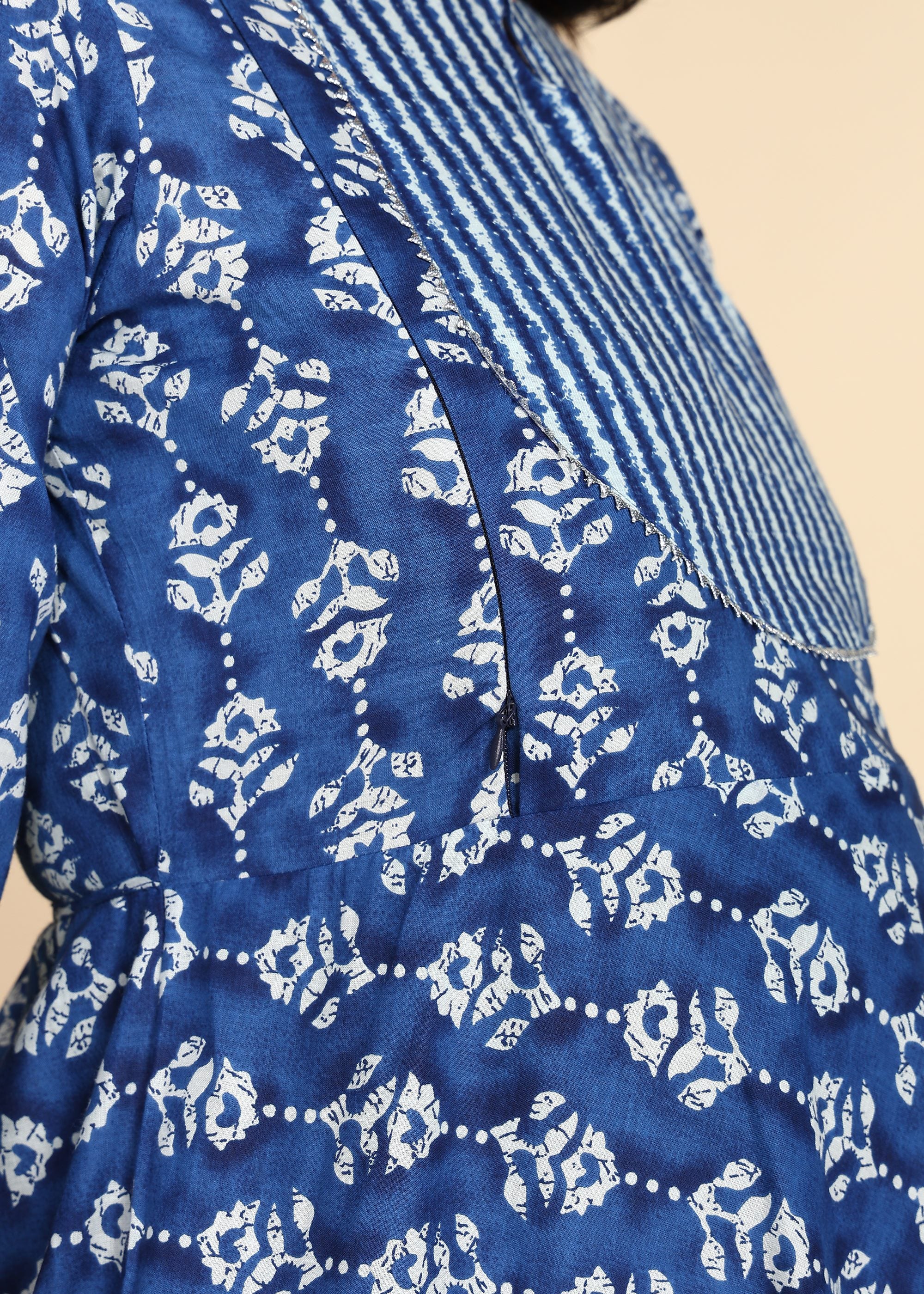 NavyBlue-Maternity-Feeding-KurtaSet-Dupatta