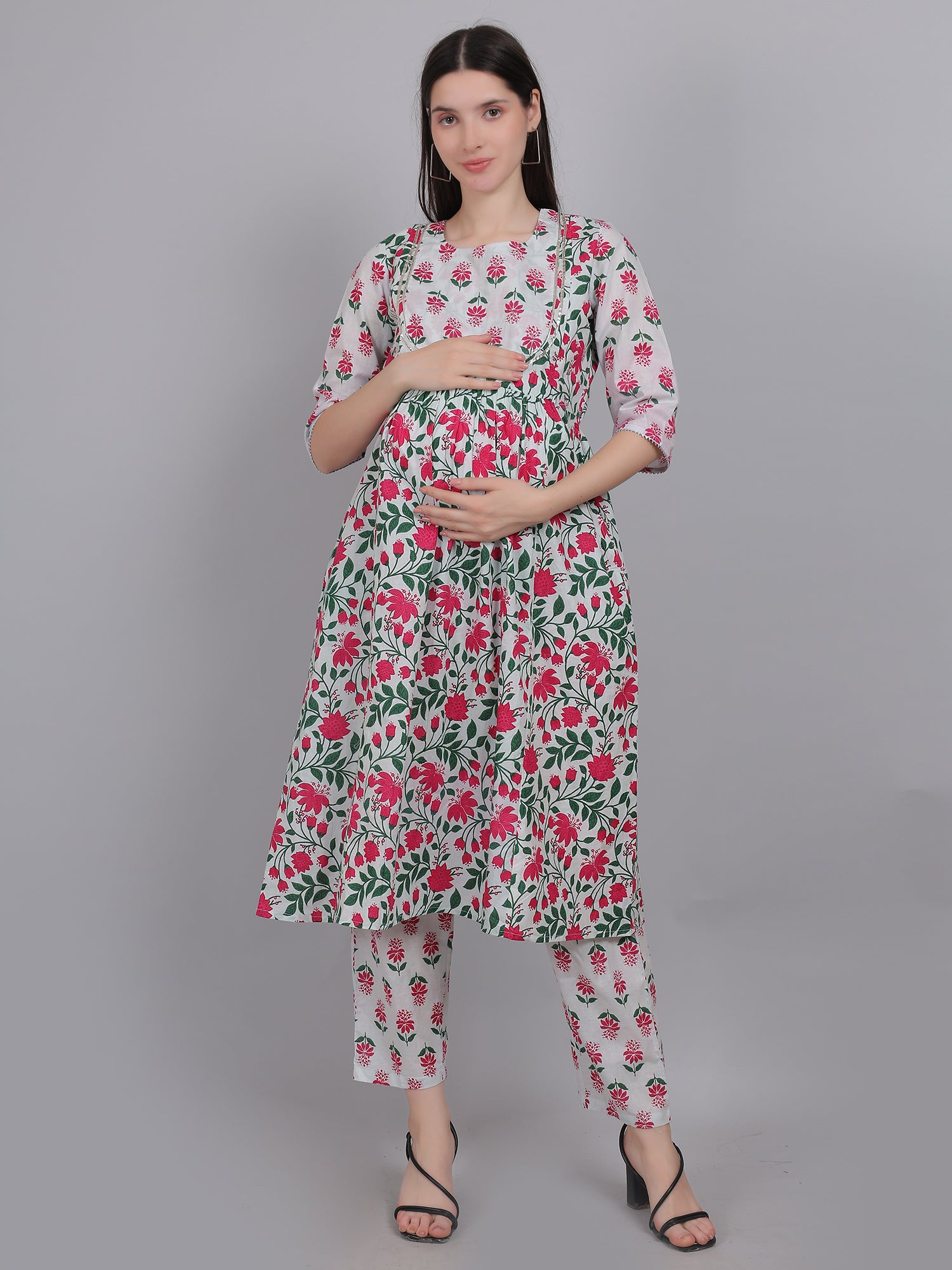 Off-White-PureCotton-Maternity-Feeding-KurtaSet