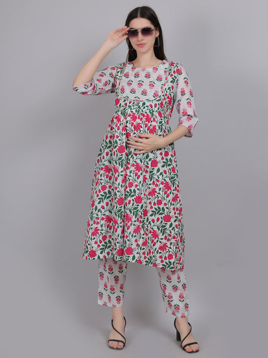 Off-White-PureCotton-Maternity-Feeding-KurtaSet