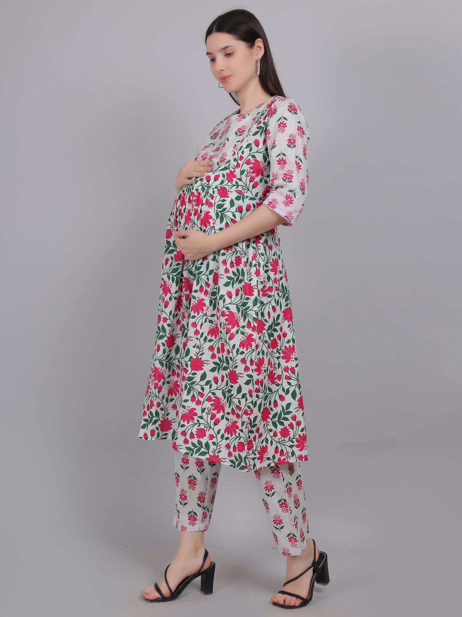 Off-White-PureCotton-Maternity-Feeding-KurtaSet