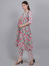 Off-White Pure Cotton Maternity and Feeding Kurta Set