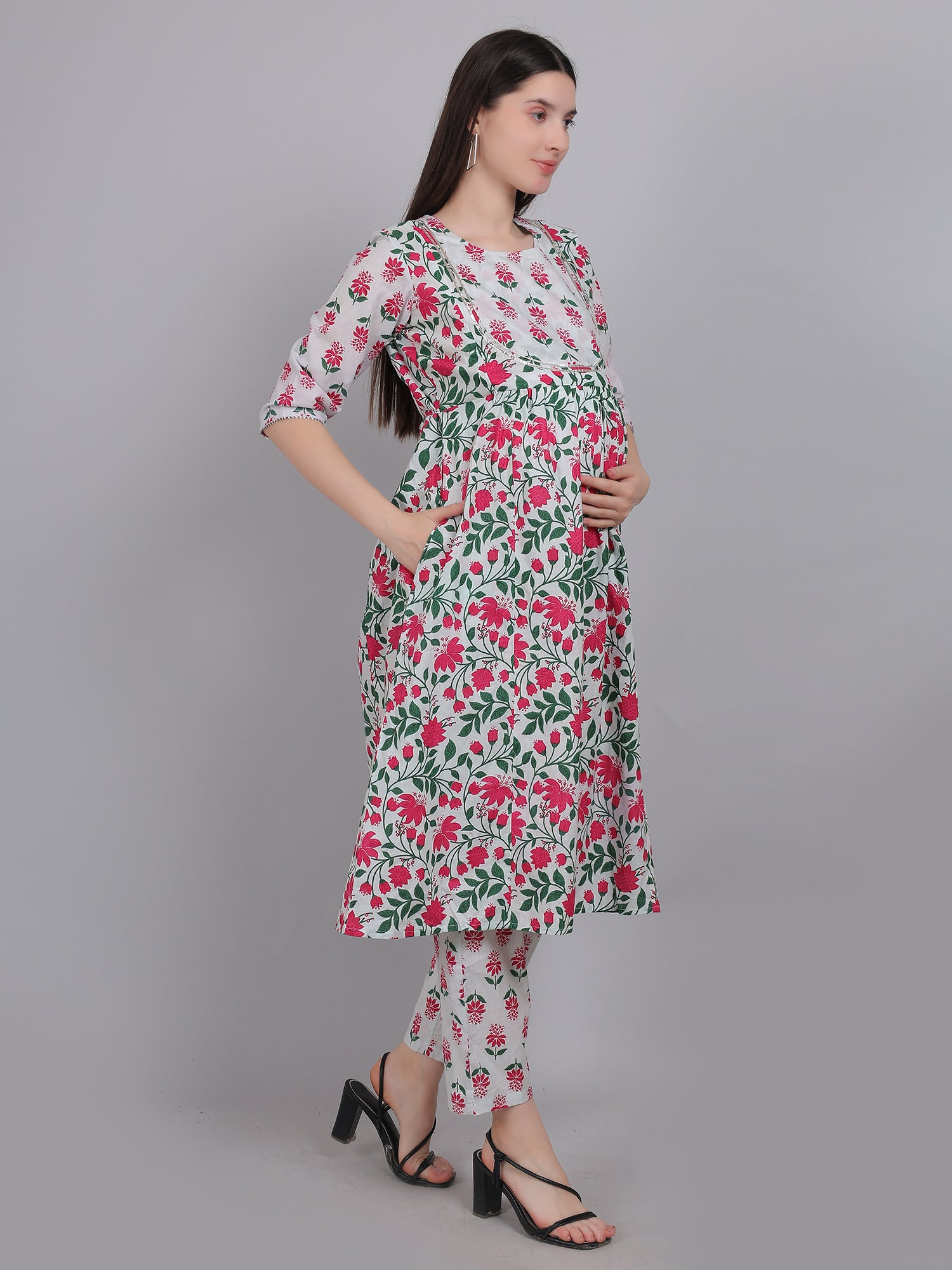 Off-White-PureCotton-Maternity-Feeding-KurtaSet