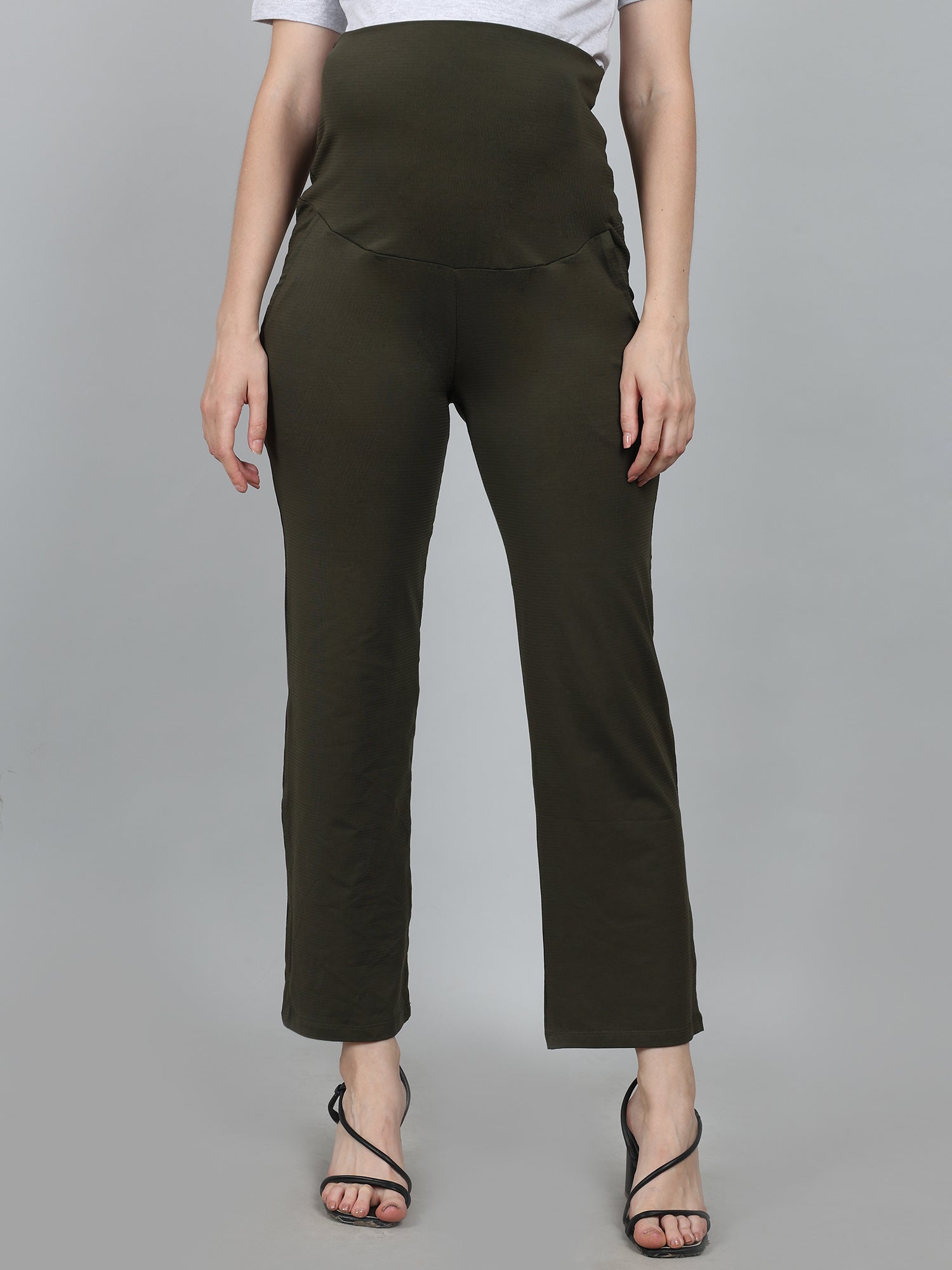 Olive-Supima-Cotton-Maternity-Pants-Trousers