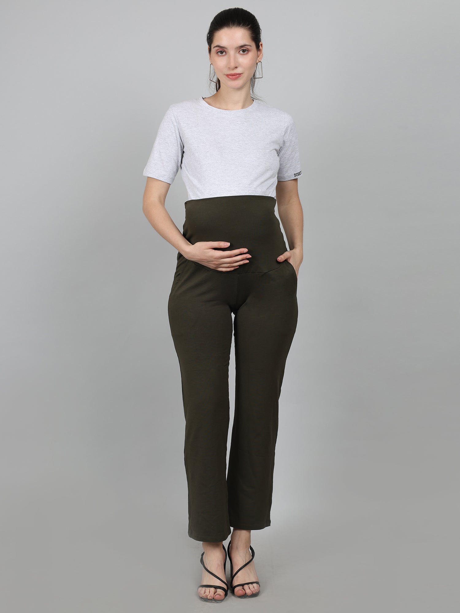 Olive-Supima-Cotton-Maternity-Pants-Trousers