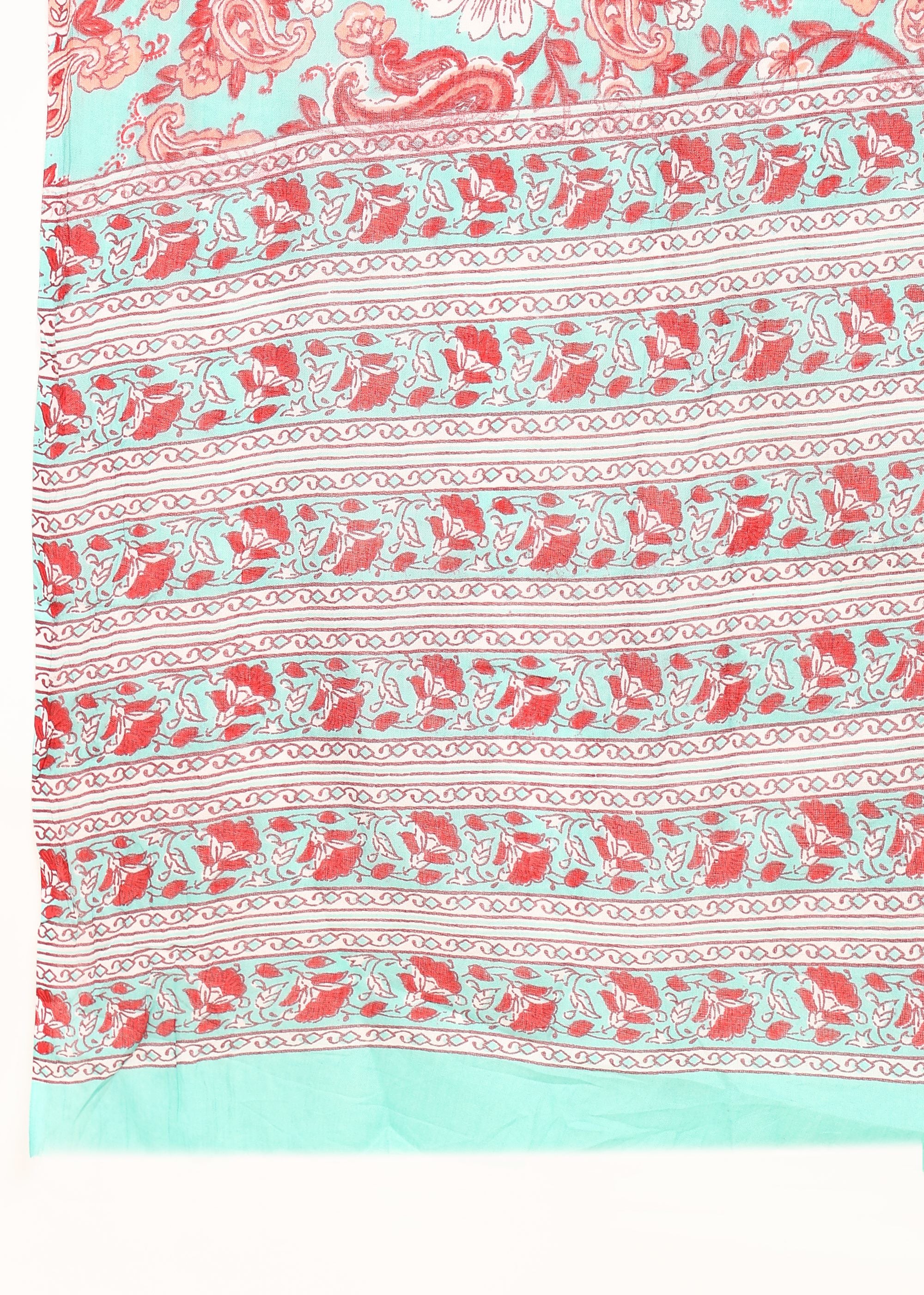 PastelTeal-Printed-Maternity-Feeding-KurtaSet-Dupatta