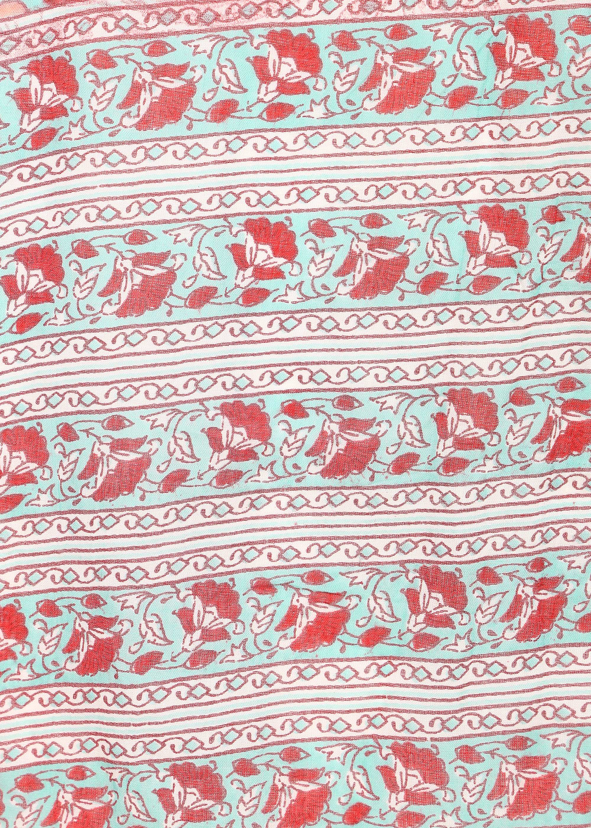 PastelTeal-Printed-Maternity-Feeding-KurtaSet-Dupatta