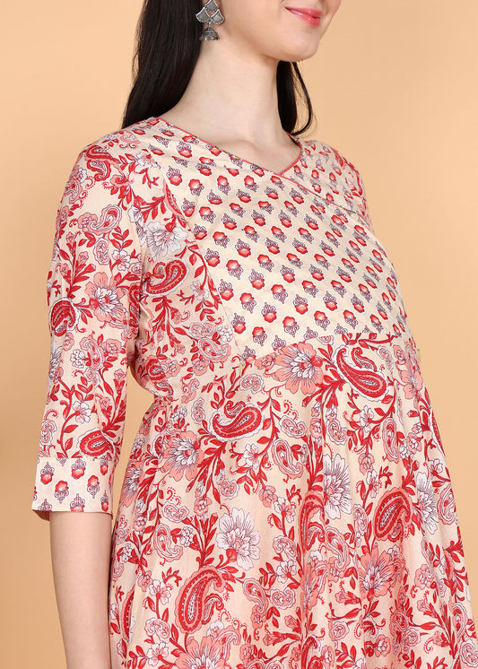 Peach-Maternity-Feeding-KurtaSet-with-Dupatta