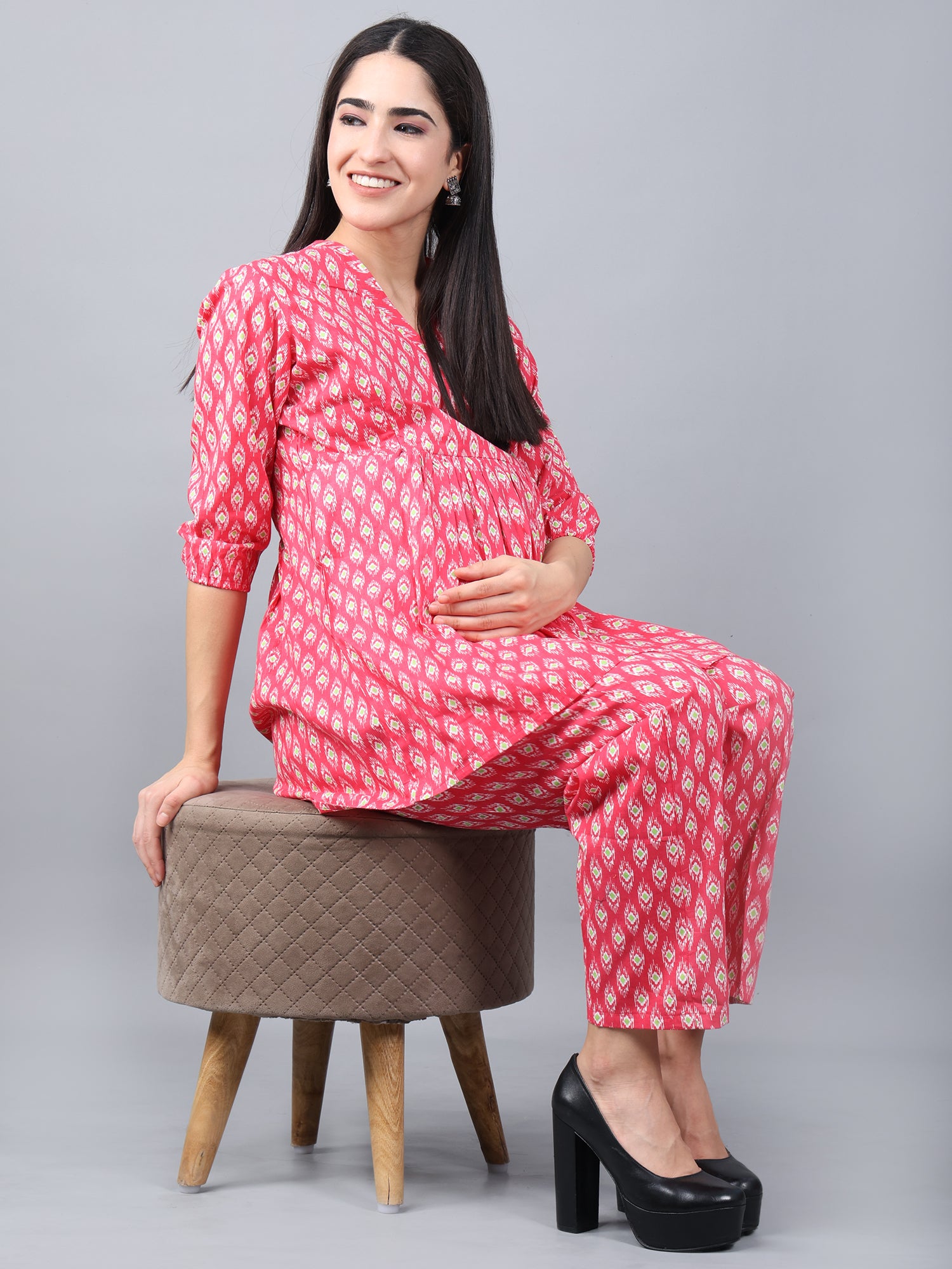 Pink-PureCotton-Maternity-Feeding-Co-ord-Set