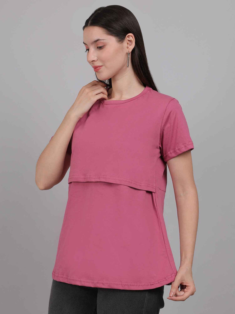 Pink Zipless Feeding T-Shirt