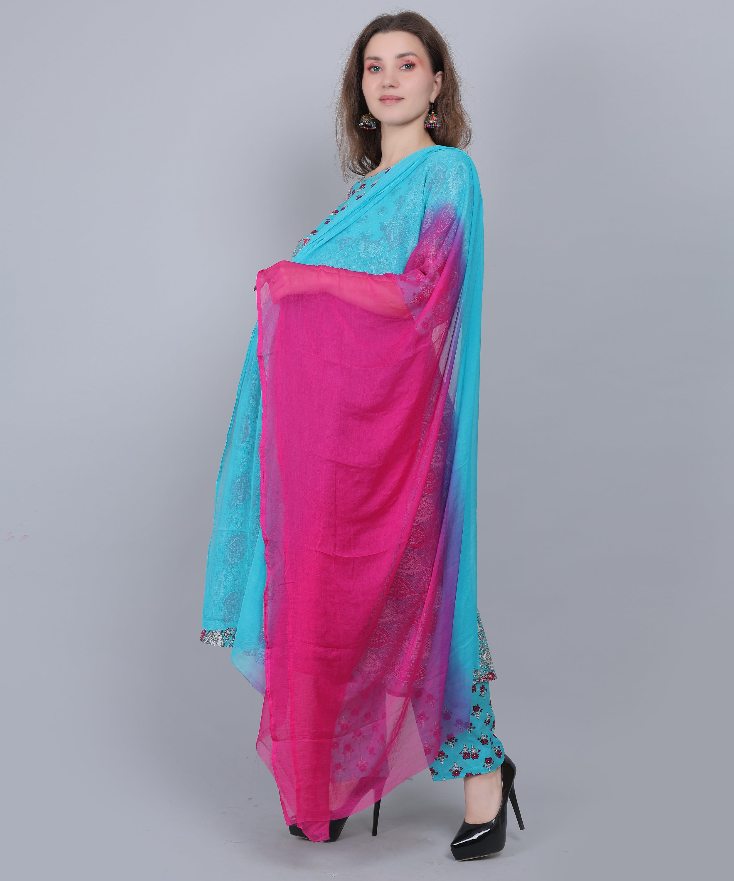 PureCotton-Aqua-Maternity-Feeding-KurtaSet-Dupatta