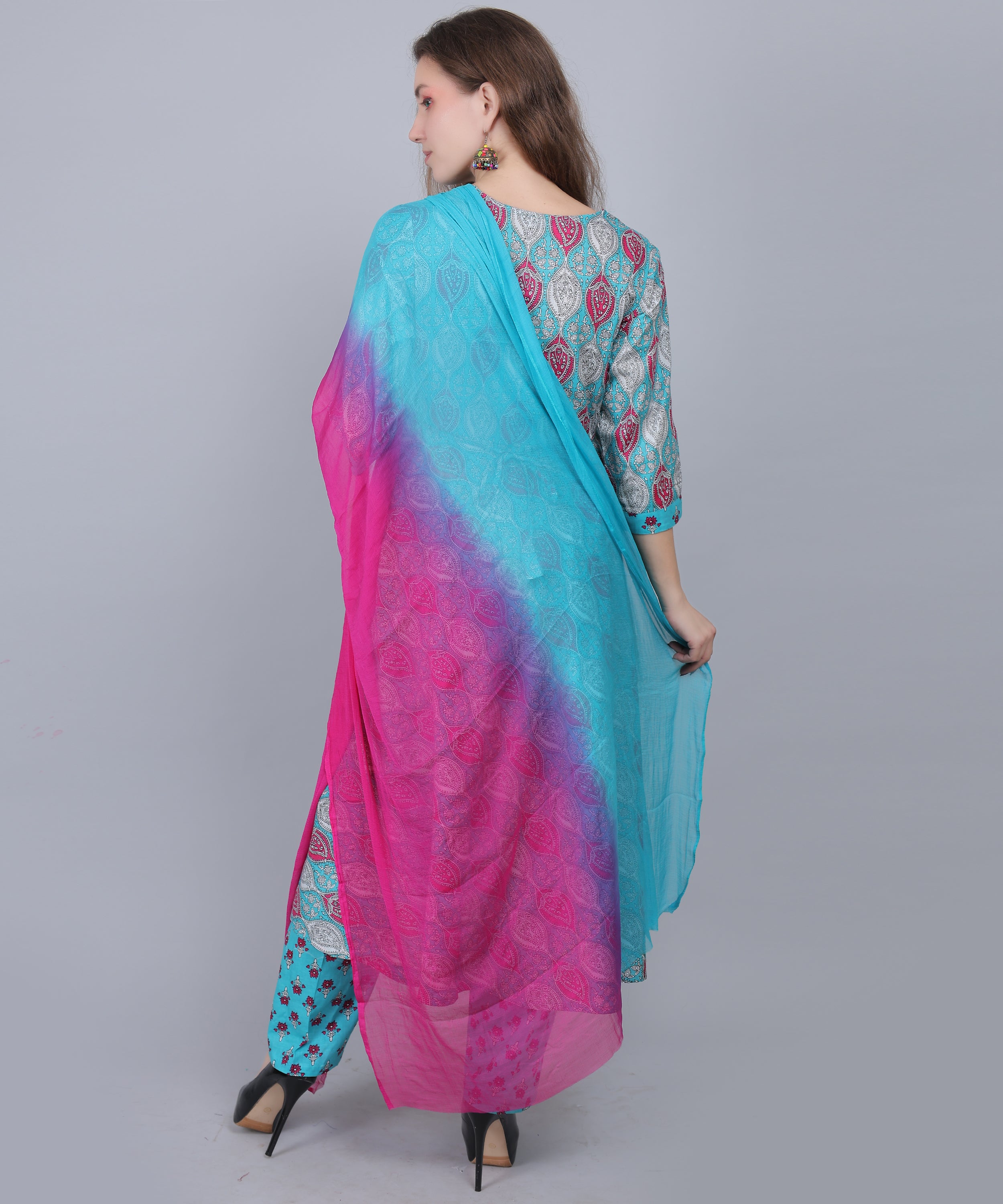 PureCotton-Aqua-Maternity-Feeding-KurtaSet-Dupatta
