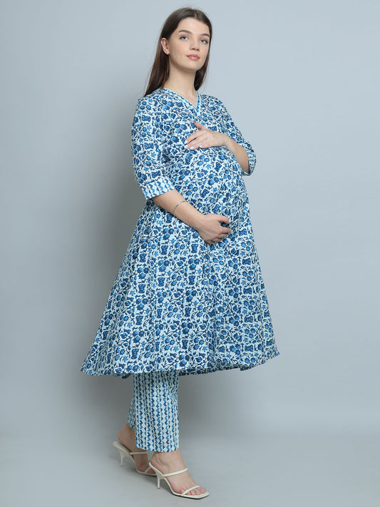 PureCotton-Indigo-Maternity-Feeding-KurtaSet