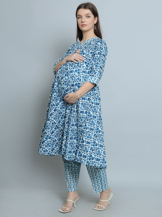 PureCotton-Indigo-Maternity-Feeding-KurtaSet