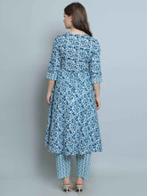 Pure Cotton Indigo Maternity and Feeding Kurta Set