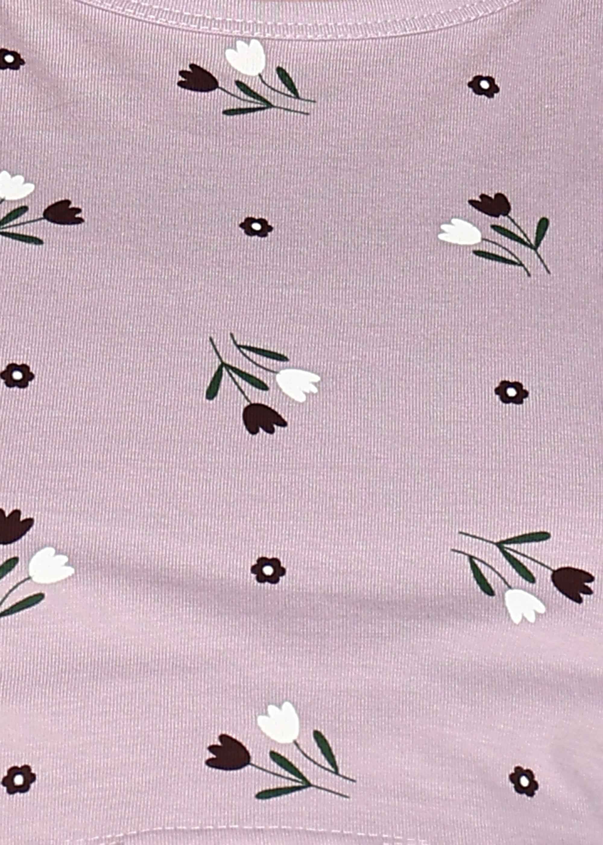 Purple Knitted Cotton Maternity Loungewear Dress