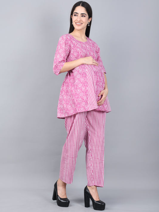 Purple-PureCotton-Maternity-Feeding-Co-ord-Set