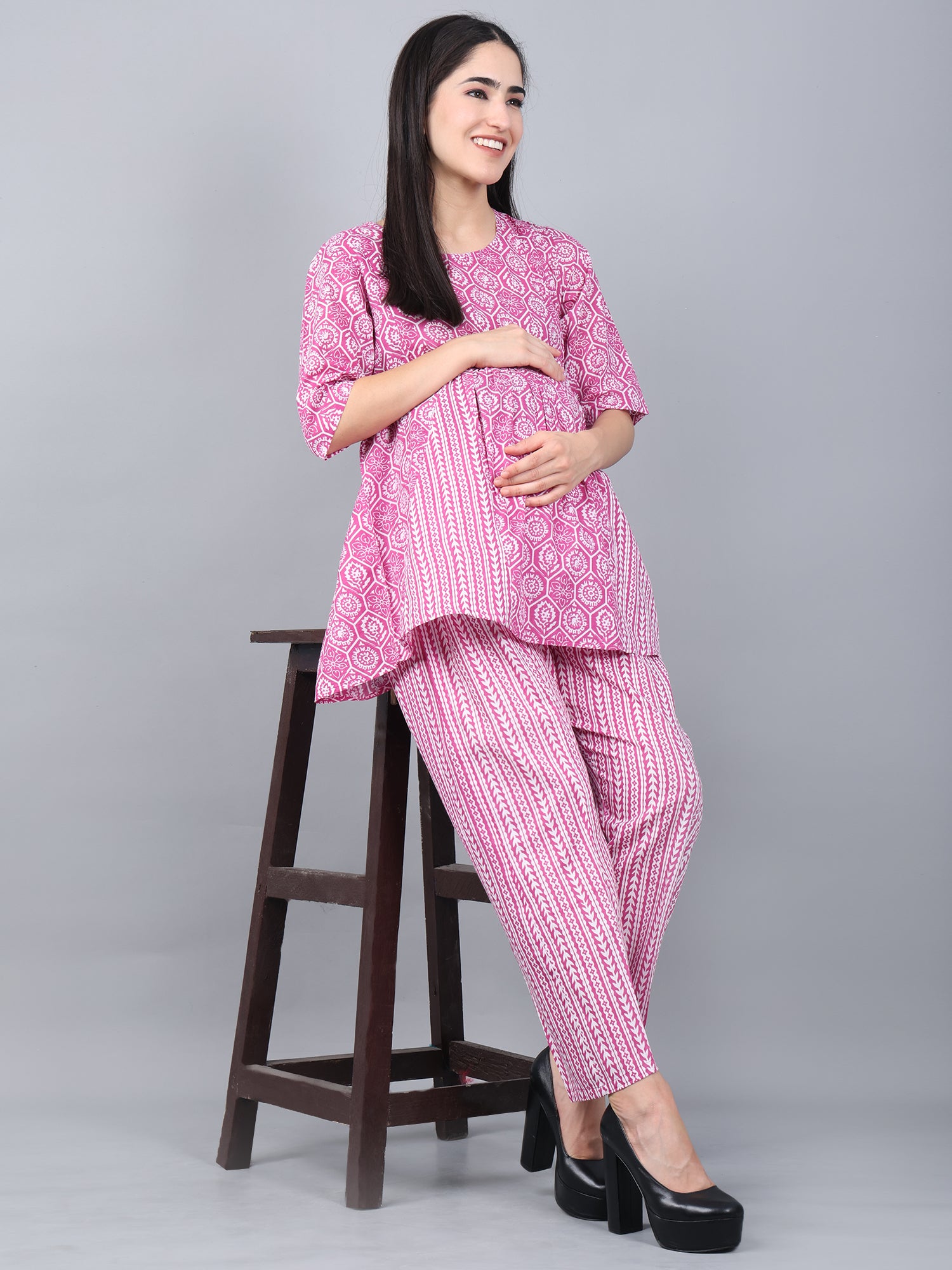 Purple-PureCotton-Maternity-Feeding-Co-ord-Set