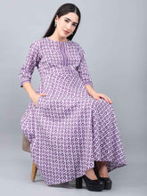 Purple Pure Cotton Maternity and Feeding Kurta Set