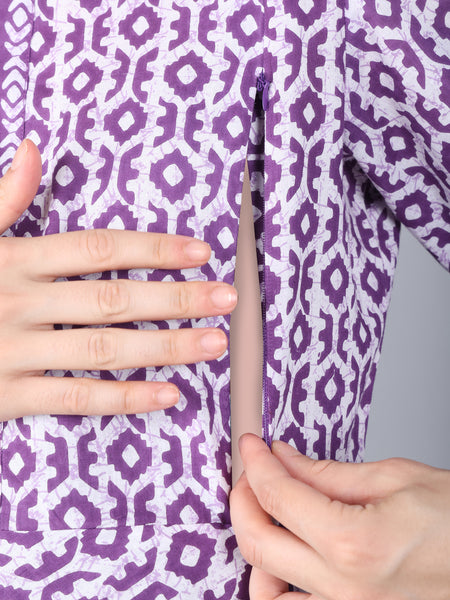 Purple-PureCotton-Maternity-Feeding-KurtaSet