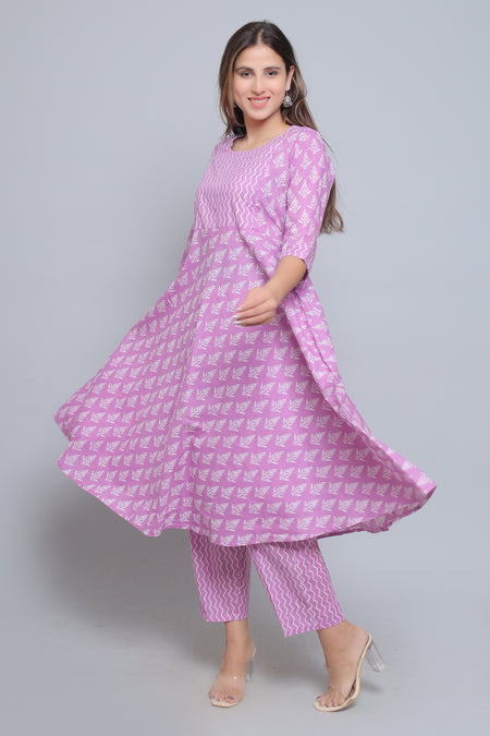 Purple-PureCotton-Maternity-Feeding-KurtaSet-Dupatta