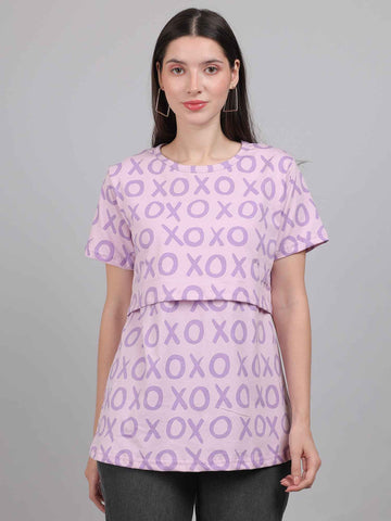 Purple Zipless Feeding T-Shirt